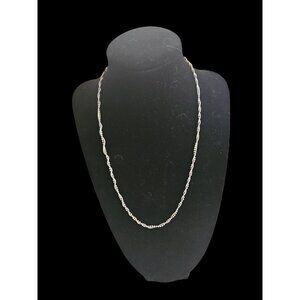 Italian 925 Sterling Silver Twist Necklace With Lobster Clasp 18 Inch Vintage
